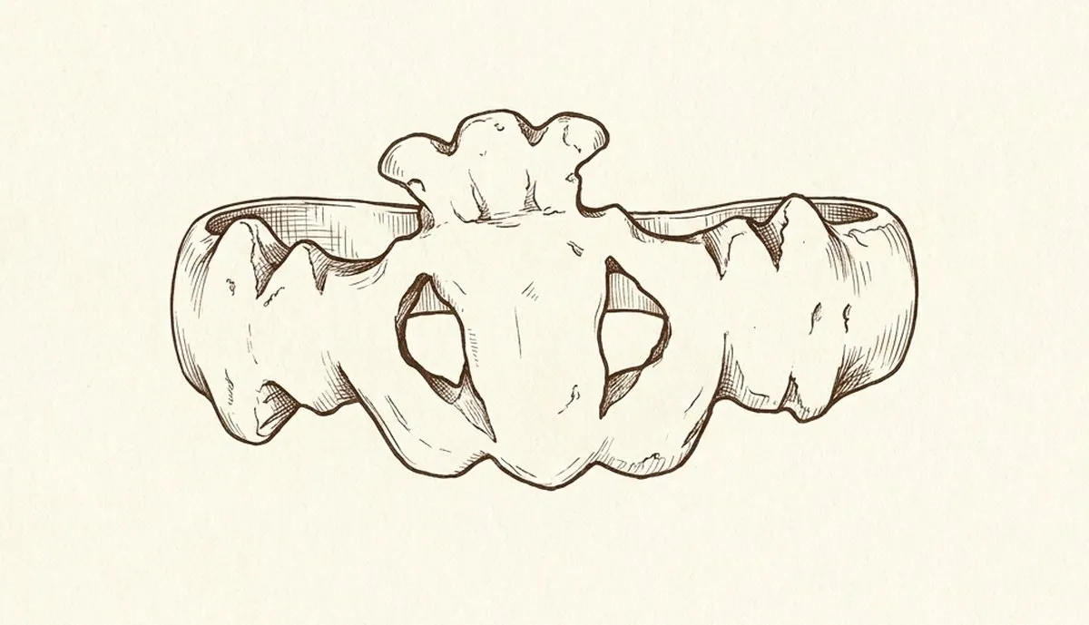 Line drawing of the oldest known claddagh ring: a plain, roughly made gold ring with blocky hands, a flat heart, and a small lumpy crown